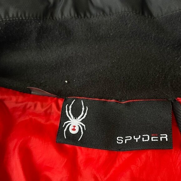 Spyder Size Medium Supreme Black & Red Zip Up Puffer Coat Women's - Picture 9 of 15